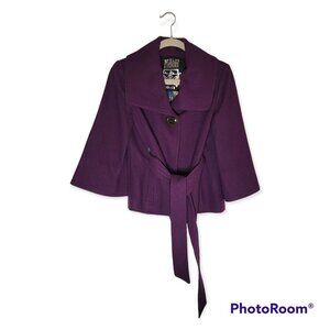 Millard Fillmore Purple Wool Kimono Cut Lightweight Coat Size S